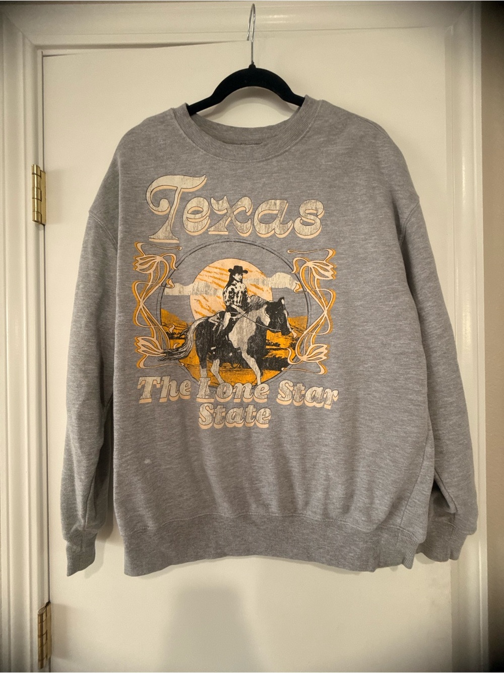 Zoe + Liv Gray Crewneck Sweatshirt with Western Texas Graphic